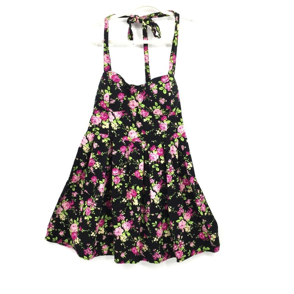 Retro y2k rockabilly pinup dark romance whimsigoth halter top sundress dress XXL
